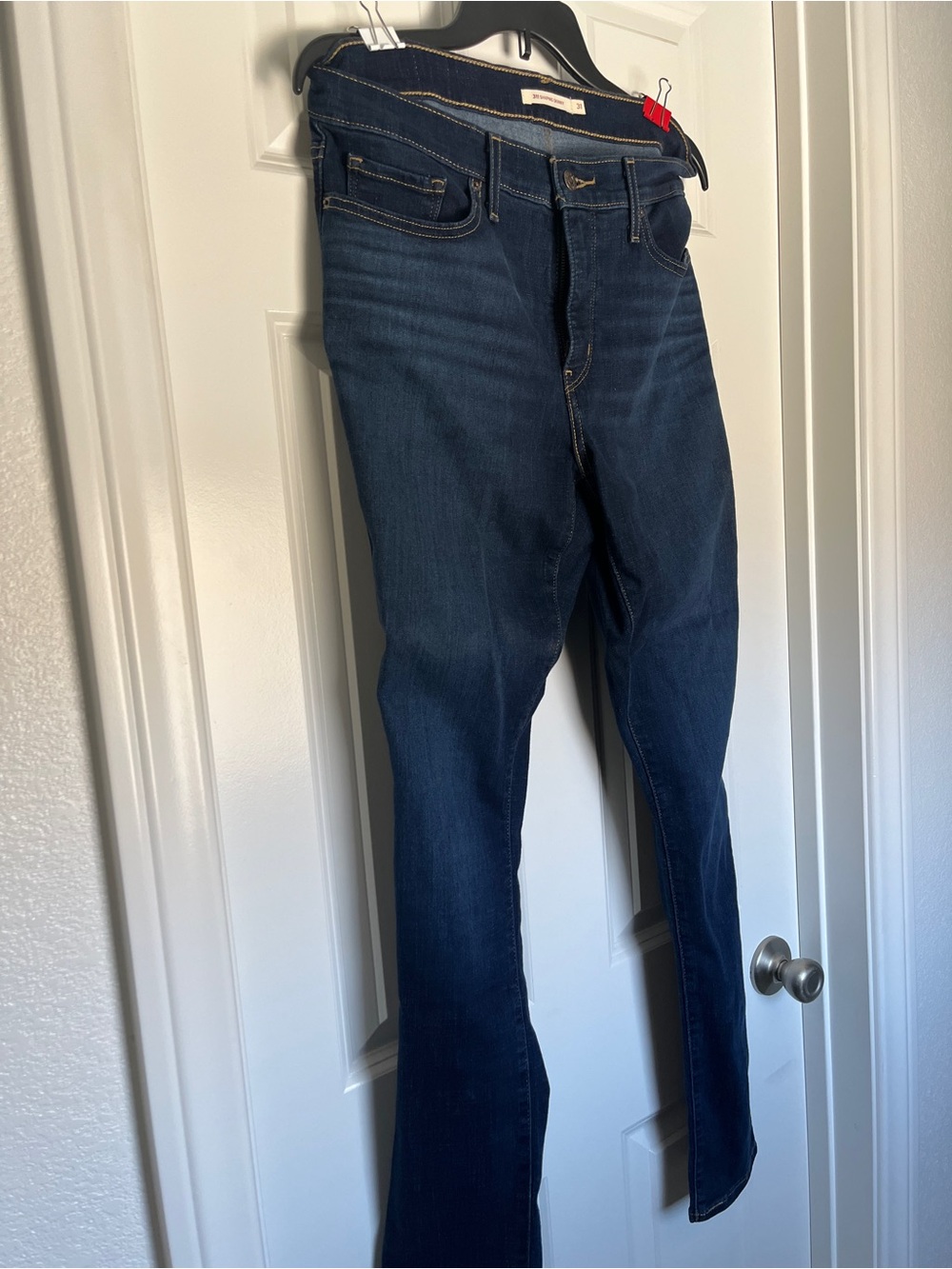 Women's Skinny Jeans in Dark Blue Stretch Denim